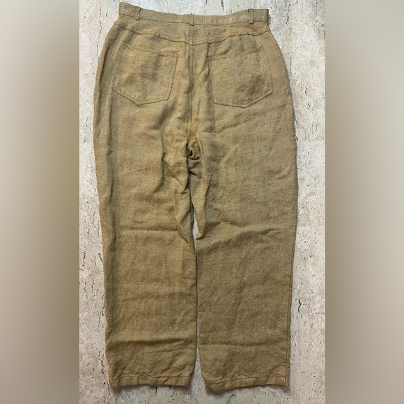 Vintage Y2K Linen Doncaster Pants Size 10 - Picture 3 of 5